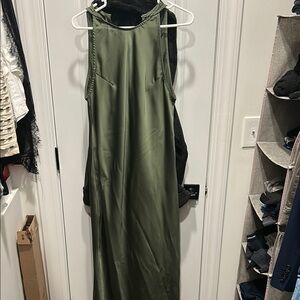 SHEIN Olive Green Sleeveless Maxi Dress